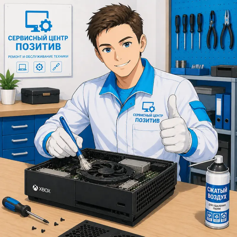 Чистка игровой приставки от пыли во Всеволожске | Замена термопасты