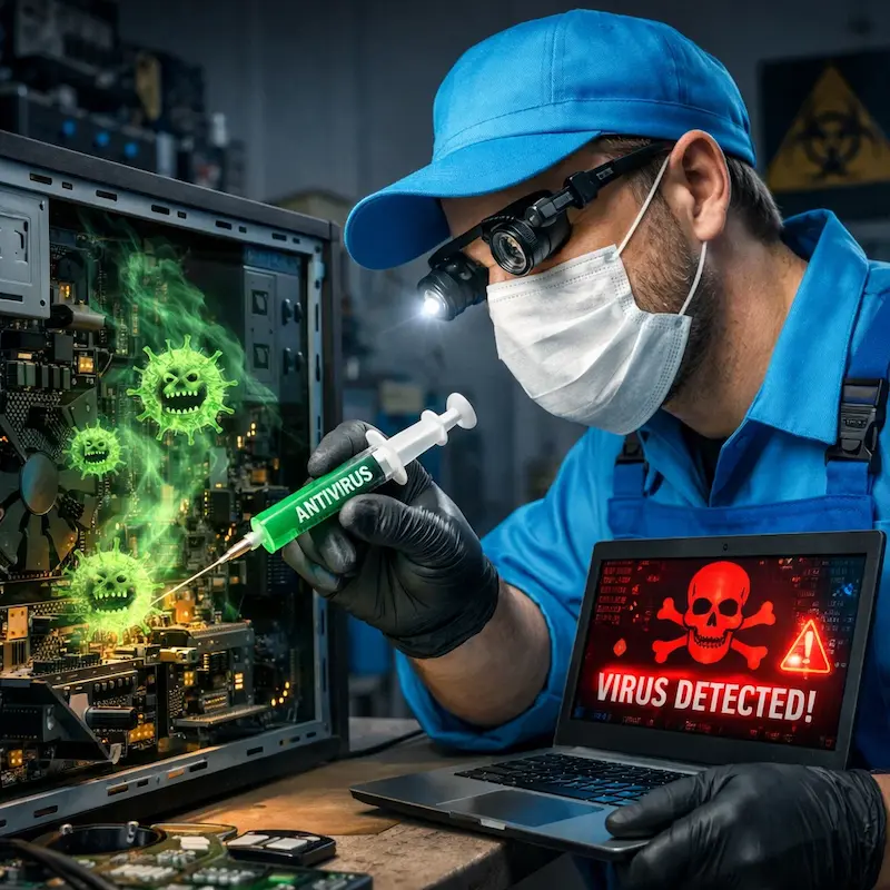 Лечение компьютера от вирусов во Всеволожске на дому